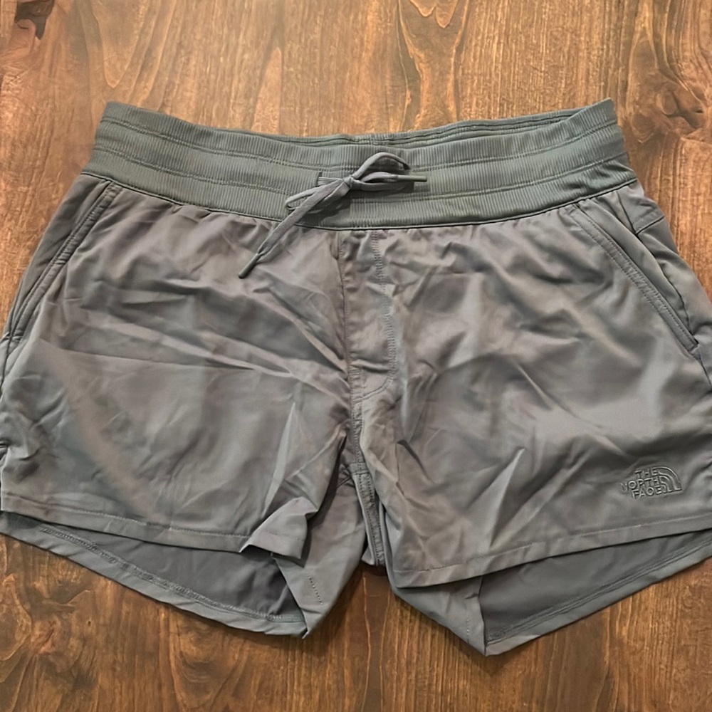 Blue/gray north face shorts